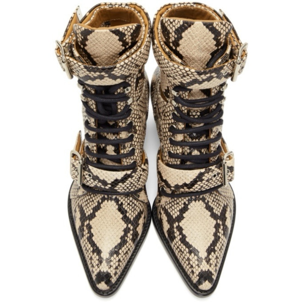 CHLOE • Rylee Python Leather Boots - Picture 6 of 16